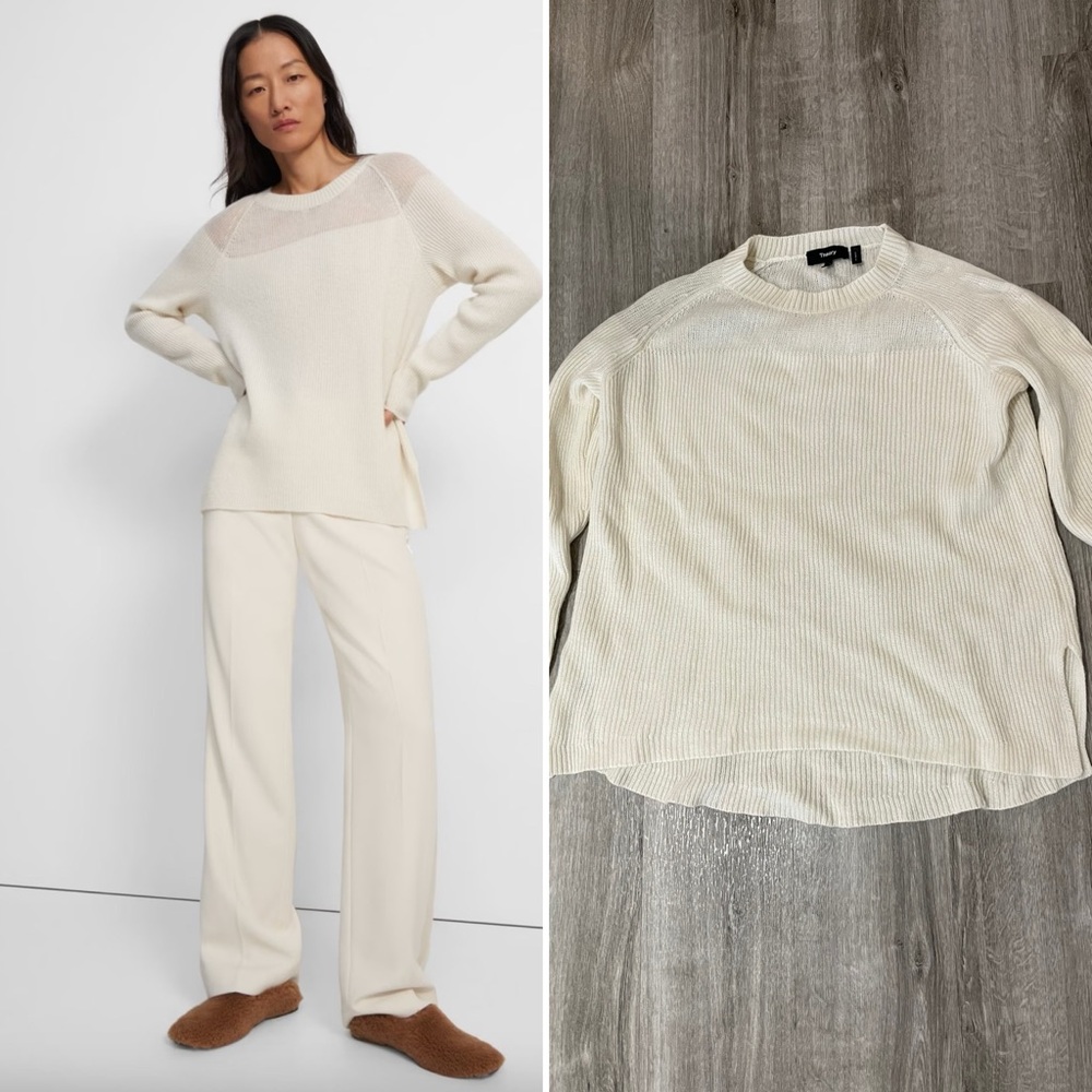 $345 Theory 100% cashmere sweater (karenia degrade) size P
